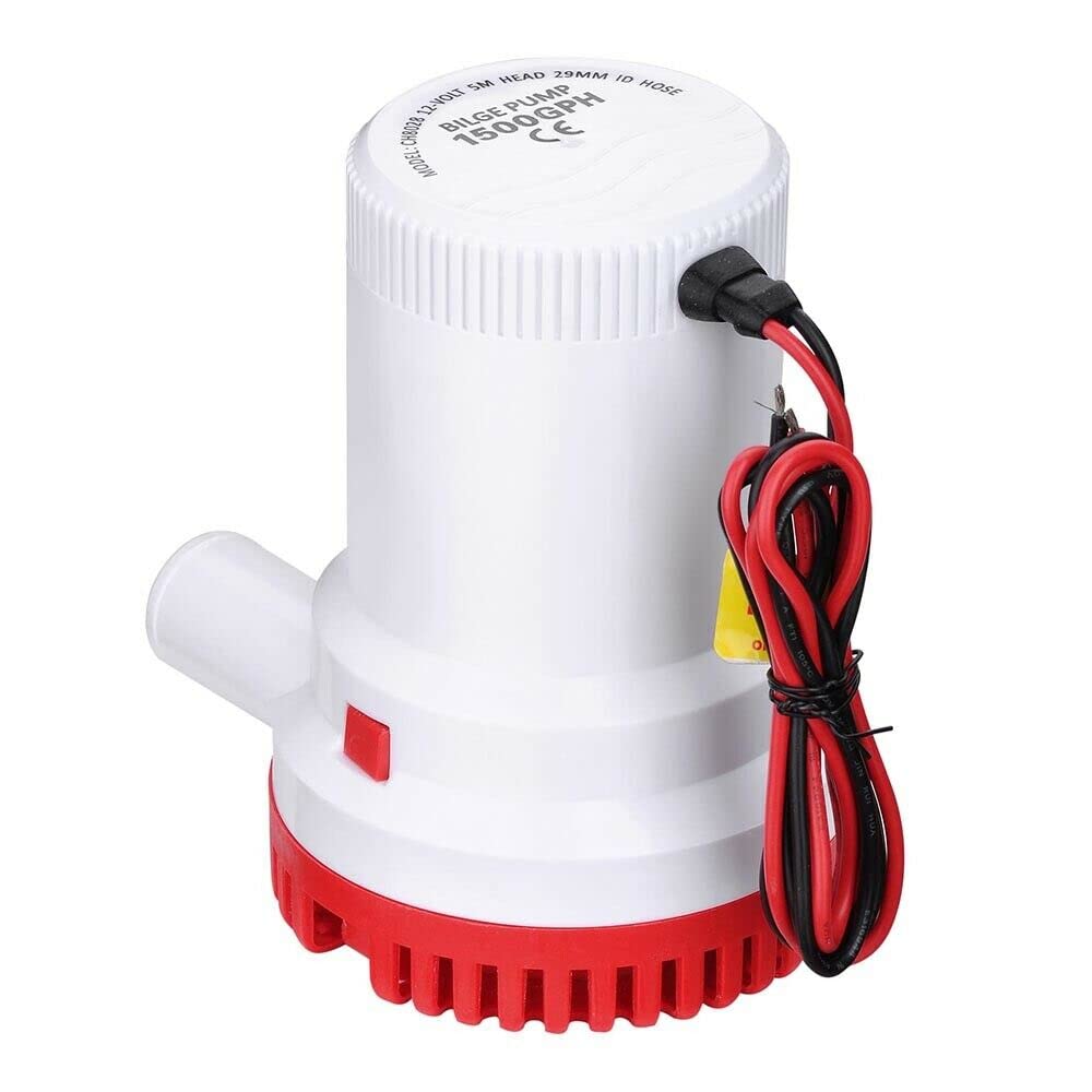 Riloer Bomba de agua sumergible de bomba de sentina marina, barco de yate eléctrico de 12 V, duradero