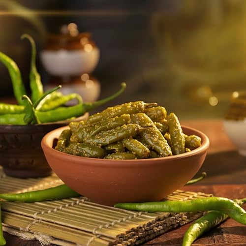 Image of Chakh Kar Dekho Green Chilli Pickle - 400 gm | Traditional Homemade Hari Mirch Ka Achar | Spicy & Tangy Indian Pickle | Made with Natural Ingredients & Authentic Flavours