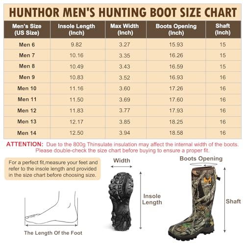 Hunthor Rubber Hunting Boots For Men With 800G Insulation thumb #5