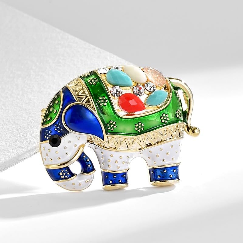 Image of Elephant Brooch Enamel Elephant Pin Animal Jewelry Birthday Mother's Day Gift for Women Girls