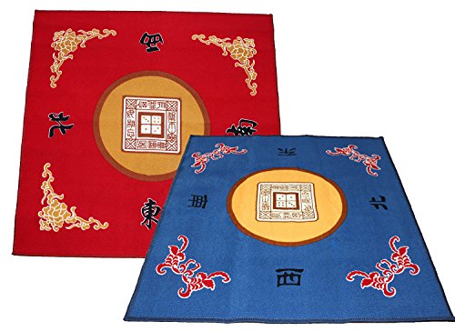 We pay your sales tax 31.5" Table Cover - Slip Resistant Mahjong Game / Poker / Dominos / Card Tablecovers Table Top Mats - Red + Blue ( 2 Packs)