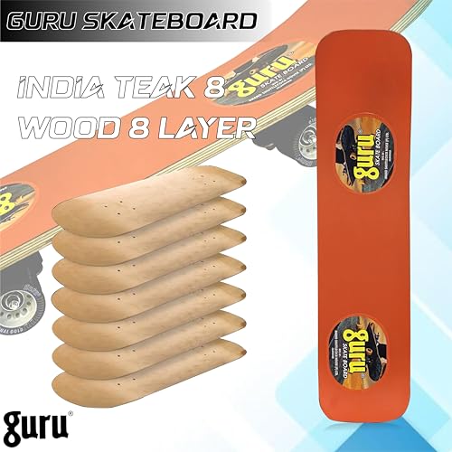 Image of GURU Skateboard, Wooden Non-Slip Skateboard for Kids, Adult, Casterboard /Skate Board /Hoverboard /Longboard for Beginners, Learners, Training Purpose for All Age Group