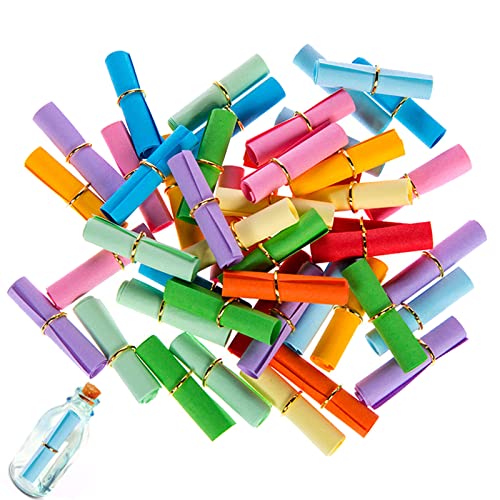 100 Pièces Souhaitant Défiler Papier Message Message Dans Une Bouteille Papier Message Lettre Capsule Petits Messages Colorés Pour Écrire - Petites Notes À Écrire-couleur Aléatoire Cover