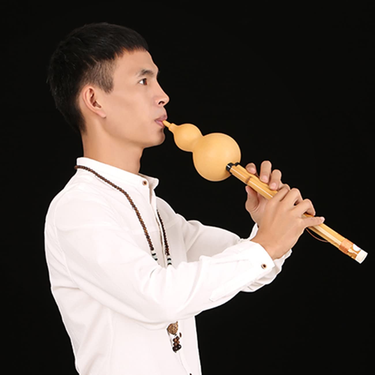 Kürbisseide Mit Neun Löchern Anfänger Üben Das Spielen Der Kürbisflöte Studenten Und Älteste Interessieren Sich Für Hulusi Flöte Musikinstrument Weicher Ton (Color : Wood, S : F-Key)