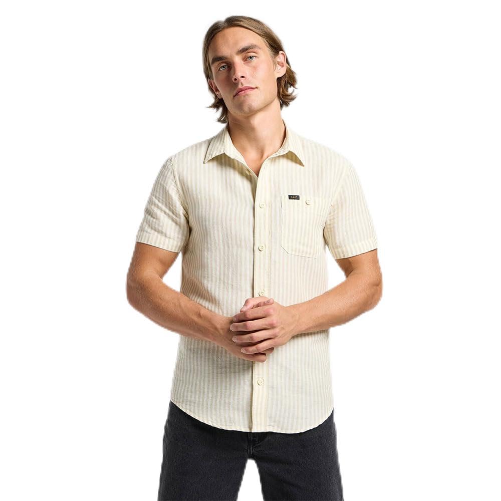 Lee Men's Ss Leesure Shirt, Pioneer Ecru, S