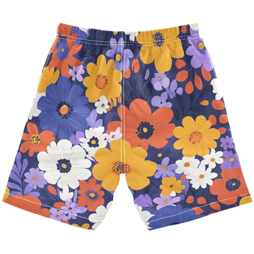 Boys Beach Board Shorts Daisy Bohemia Floral Swim Trunk Teen Swimwear 8-16Y Multicolor2