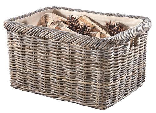Kobolo Holztrage aus Rattan | Kubu Grey | 55x39x30 cm |...