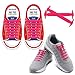HOMAR No Tie Shoelaces for Kids and Adults - Best in Sports Fan Shoelaces - Waterproof Silicone Flat Elastic Athletic Running Shoe Laces with Multicolor for Sneaker Boots Board Shoes and Casual Shoes