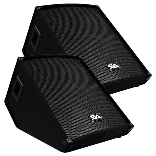 Seismic Audio - Pair of Passive 15" Floor Wedge Style Monitors - Studio, Stage, or Floor use - PA/DJ Speakers - Bar, Band, Karaoke, Church, Drummer use