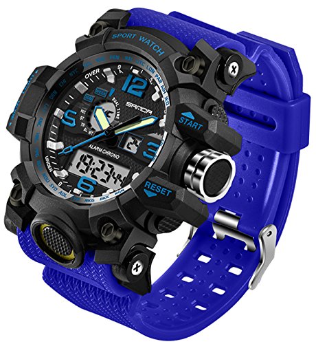 Men's Watches Military Sports Electronic LED Stopwatch Digital Analog Dual Time Outdoor Army