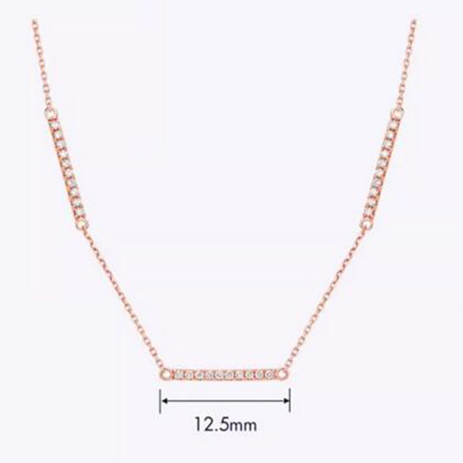 Collares para mujer, collar delicado de oro rosa de 9 quilates, 14 quilates y 18 quilates con diamantes de 0,16 quilates