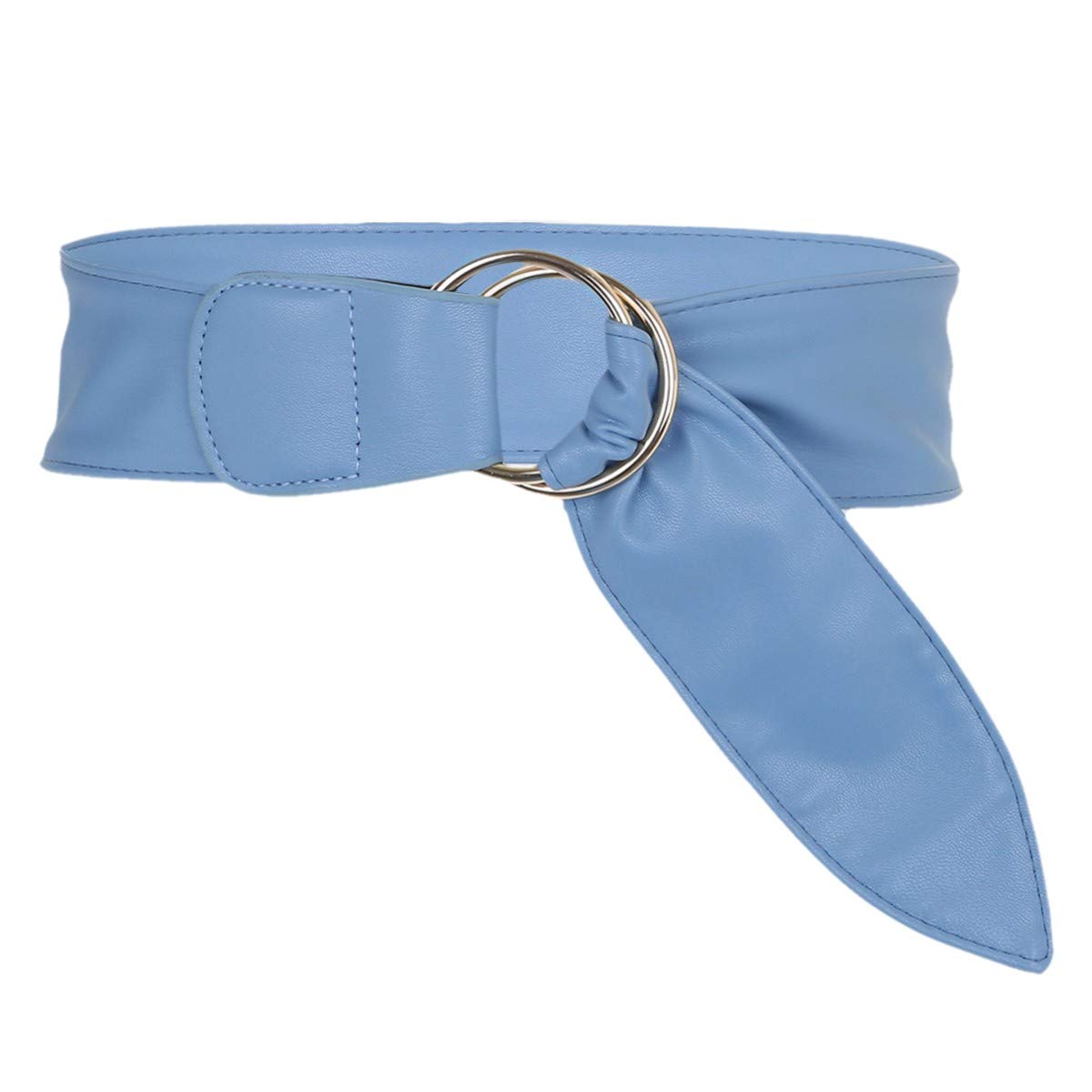 moonsixPU Leather Waist Belts for Women Vintage Casual Chic Dress Belt with Double Golden Round Buckle