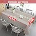 Vonabem 100% Waterproof Rectangle PVC Tablecloth, Vinyl Table Cloth Cover with Flannel Backing Oil Spill Proof Wipeable Table Cloths for Kitchen Dinning Indoor Outdoor (Grey,60X84IN)