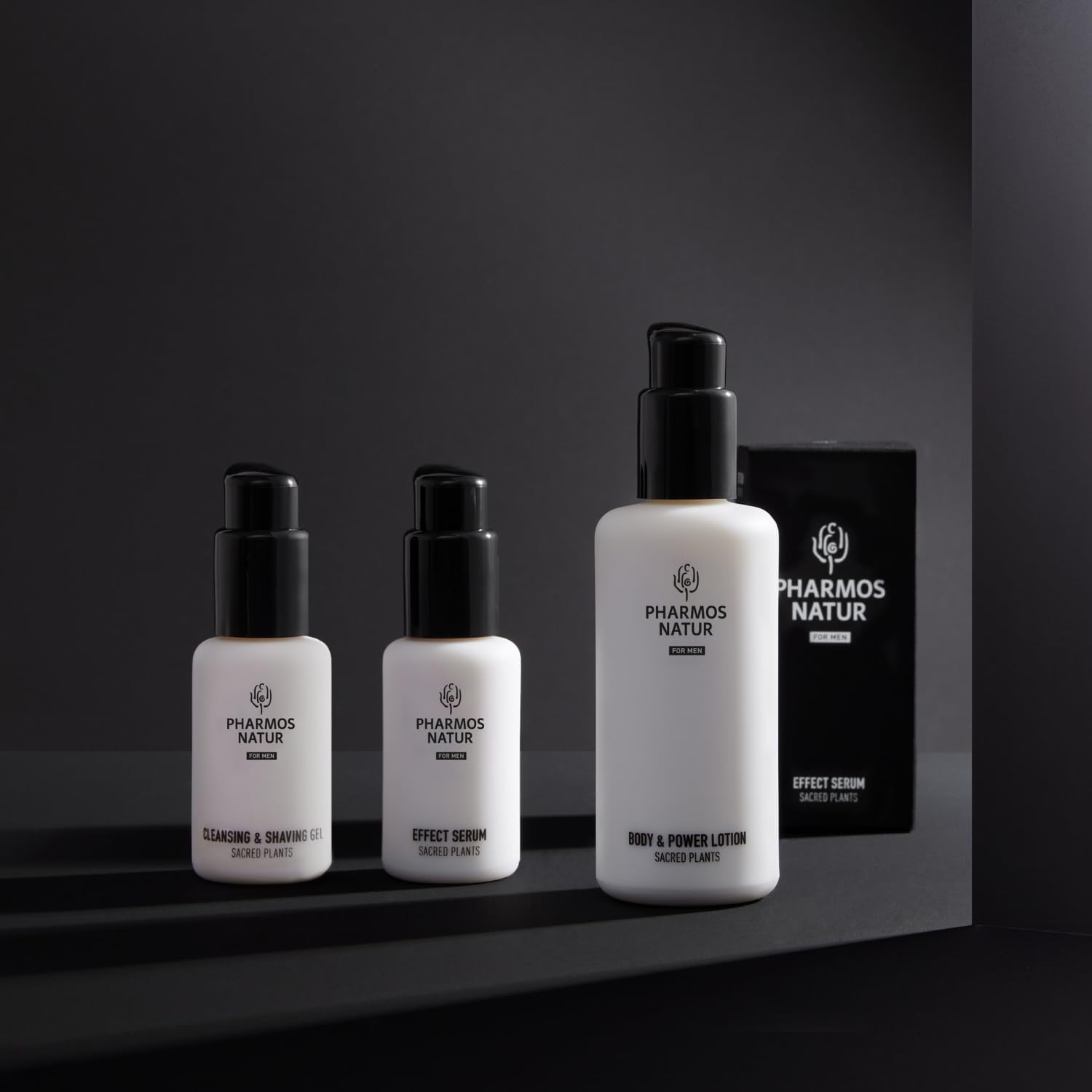 Pharmos Natur Nature Of Men Effect Serum 2x 50ml – Anti-Aging Gesichtspflege Vegan – Hautpflege mit Bio Aloe Vera & Traubenkernöl - Männerpflege Gesichtsserum Naturkosmetik