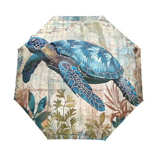 Parapluie vintage bleu tortue l'élégance poétique sous la pluie de saison