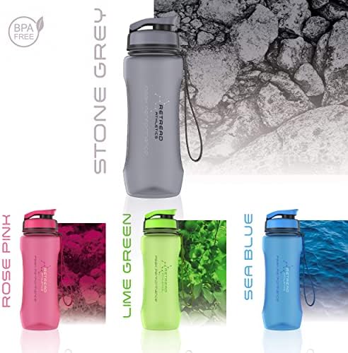 RETREAD ATHLETICS Tritan BPA FREE Sports Water Bottle 600ML 1000ML With FREE Filter Concaved Body Suitable For Cycling Hiking Running Gym