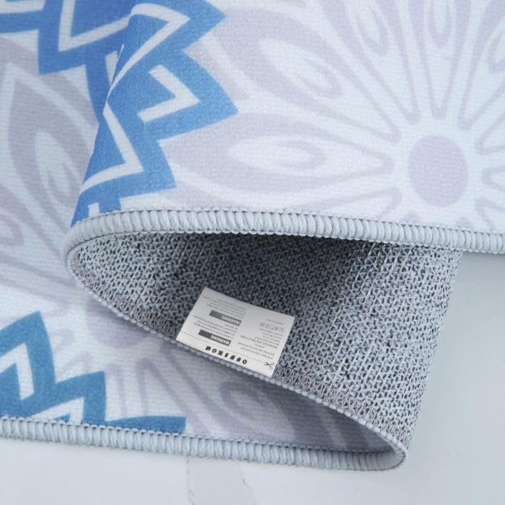 Miniatura 6 de 2 tapetes de cocina, tapetes florales azules para el hogar, alfombra lavable para decoración de cocina (20 x 32 pulgadas, 20 x 48 pulgadas, 19.7 x