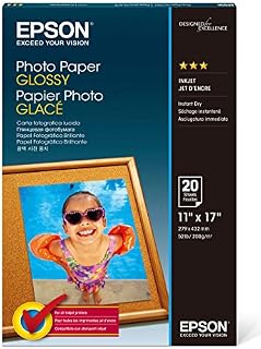 Epson S041156 Glossy Photo Paper, 52 lbs., Glossy, 11 x 17