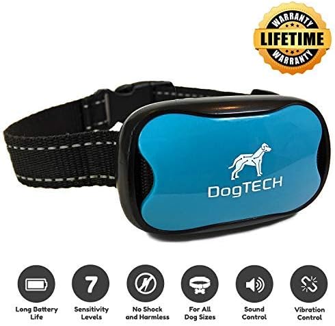 Dog Bark Collar by DogTECH – Humane Training | Ultrasonic, Vibration & No Shock | Waterproof Anti Barking Device for Small, Medium and Large Dogs | Durable with Stylish Design | Battery Operated