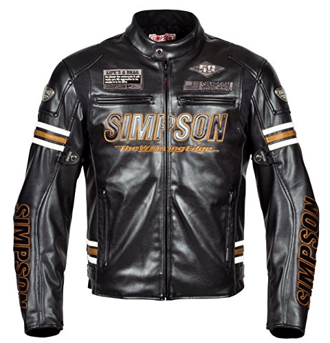 SIMPSON　シンプソン　本皮　半袖ジャケット　美品 SIMPSON シンプソン 半袖 パンチングレザージャケット ブラック