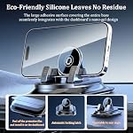 Phone Holder Car - 360° Adjustable Dashboard Mount, Non-Slip Car Phone Holder Compatible for iPhone/Android, Universal Car Phone Mount
