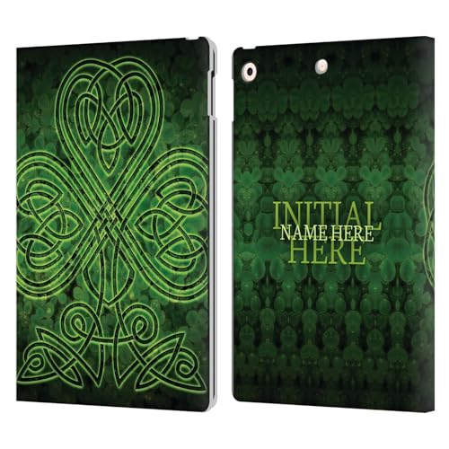 Trèfle irlandais étui portefeuille personnalisé iPad 10.2 idée cadeau unique en cuir