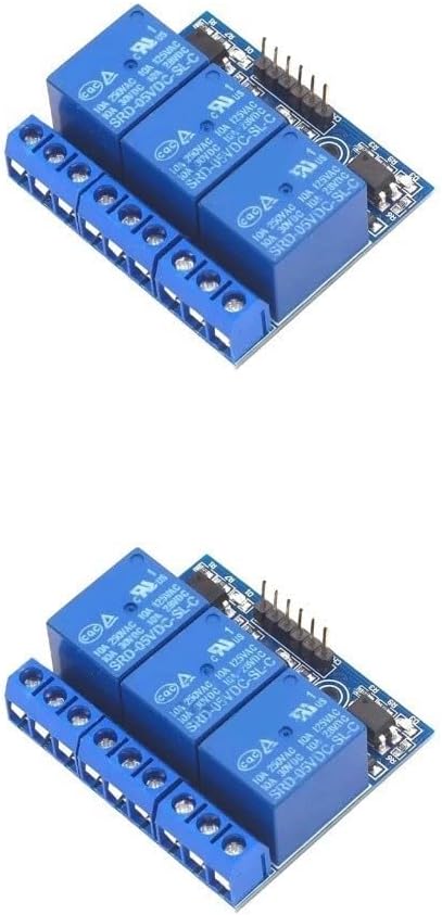 3-Channel DC 5V General Purpose Relay Module with Optocoupler Isolation, 7A AC/DC Load Control, Compact 63x42x18mm for Arduino-Compatible Microcontroller Projects(5V)