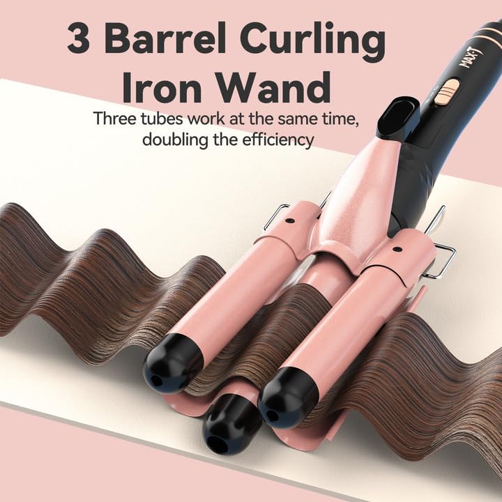 Maxt 5-in-1 Interchangeable Curling Iron Wand Set with 3 Barrels & Curling Thermal Brush | Ceramic Coated for Long-Lasting Curls, Waves Hair Curler (0.35-1.25 inch) - Image 5