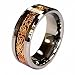 18K Rose Gold Plated Celtic Dragon 8mm Tungsten Carbide Wedding Band Ring Size 7.5