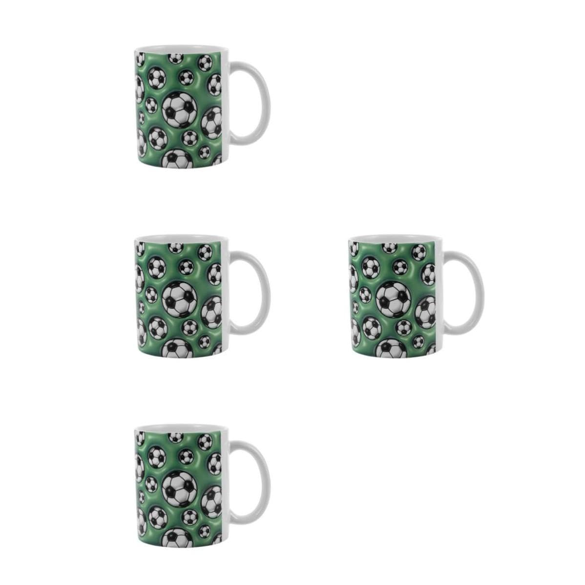 Cabilock 4 Pezzi Tazza da Calcio in Ceramica Robusta per Appassionati di