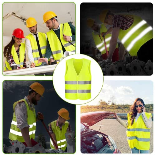 Nakeey Warnwesten Auto 4 STK, Warnweste Pannenweste Warnwesten Gelb Sicherheitsweste Reflektorweste Auto, KFZ… – Bild 7