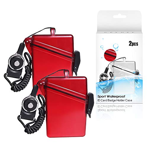 CEYDEY 2 Pack Sport Waterproof ID Card Badge Holder Case with Lanyard Cover