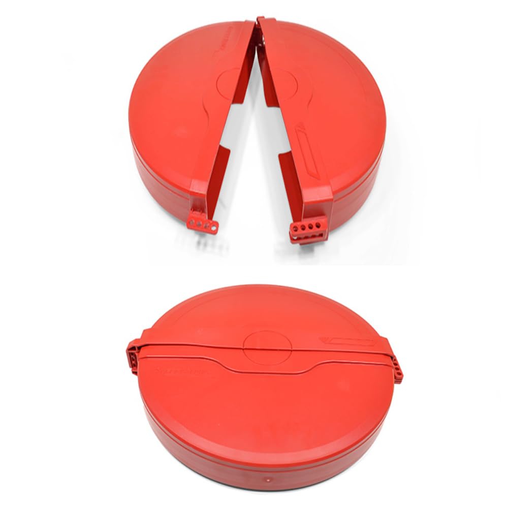 Lockout Tagout Large Gate Valve - 330-450mm - Holds Up to 4 Padlocks - Heavy Duty Red LOTO Device for Industrial Valve Isolation
