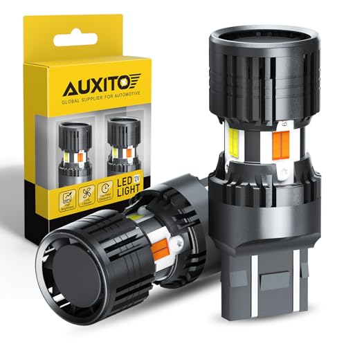 AUXITO CANBUS 7443 7444NA Switchback LED Bulbs with Built-in Resistor Anti Hyper Flash 7443A 7444NAK T20 Dual Color Amber Turn Signal Lights and White DRL/Parking Lights Pack of 2