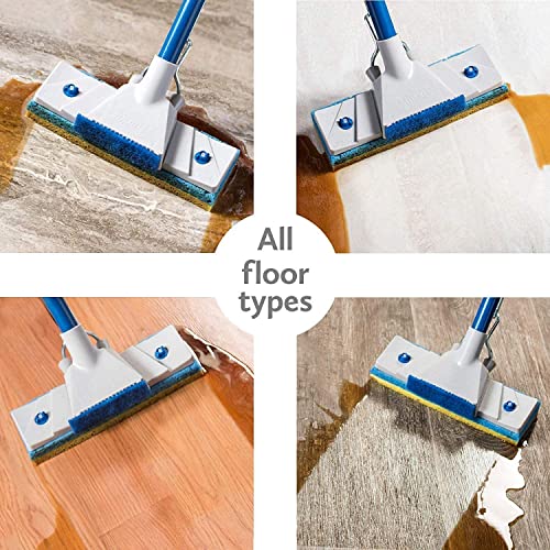 Quickie Sponge Mop Refill Type S [Set Of 2] Sponge Mop Head Replacement - Quickie Mop Pads Refills 9X2.75 Inch - Quickie Mop Replacements #045 - Made In Usa - Bundled Eraser Cleaning Pad #TOP2