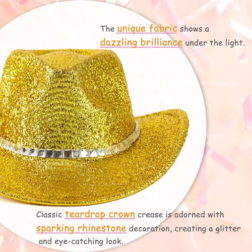 Image of Women Cowboy Hat Western Style Glitter Party Costume Hat