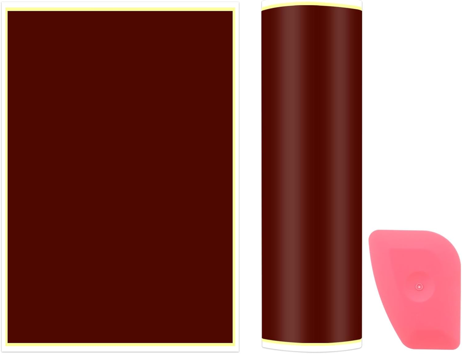 PATIKIL 15.3x10.4 Inch Laser Engraving Paper, 2 Pcs Laser Engraving Marking Color Paper with Scraper for Fiber Laser Marking and Engraving on Metal Ceramics Glass, Brown