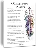 SSOPTMCB Christian Canvas Wall-Art with Armor of God Quote, Spiritual Warfare Prayer, Inspirational Decor for Faith-Based Living(Unframed,12x18inch(30x45cm))