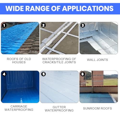 Image of Serplex Roof Repair & Sealant Tape, Waterproof & UV Resistant, 10cm x 5m, Heavy Duty Leak Stopper for Roofs, Gutters, Pipes, RVs, Easy Peel & Stick, Strong Adhesive Thicken Multipurpose Outdoor Tape