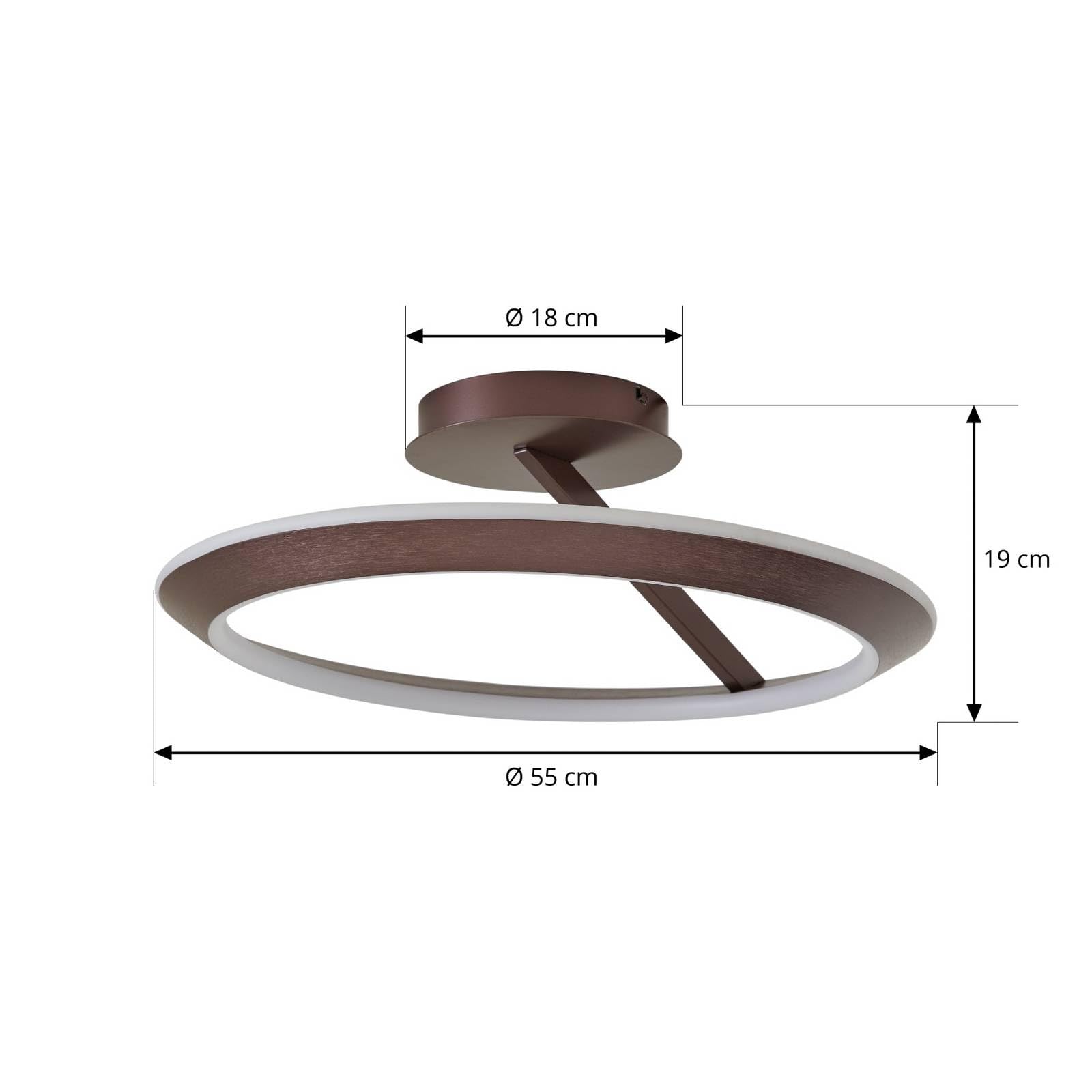 Lucande Plafoniera LED dimmerabile (Moderno) colore Marrone, in Metallo ad es. Soggiorno & Sala da pranzo lampadina inclusa lampada plafoniera