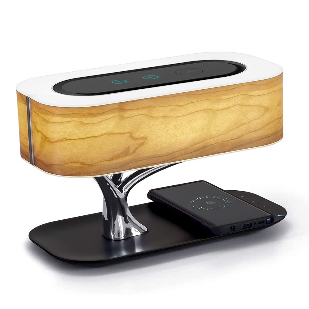 MURIWAI Desk LAMP with Wireless Phone Charger and Bluetooth Speaker Bed Side Table LAMP Book Light