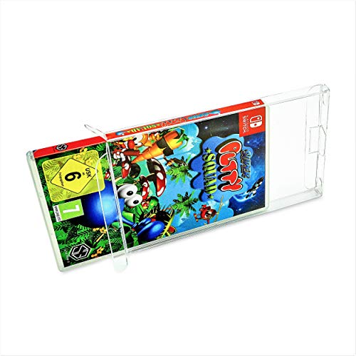 10 x Klarsicht Schutzhüllen für Nintendo Switch OVP 0,3mm Passgenau und Glasklar-PET-Reset Retro Game Protectors-cases-box-Staubdicht-UV-Schutz Cover