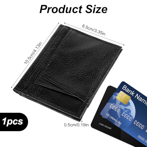 Slim Wallet for Id and Credit Card Men Minimalist Front Pocket Leather Wallet, Thin Minimalist Bifold Design Wallets with 8 Card Slots and 2 ID Windows for Money, Credit Debit Cards, Driver's License2