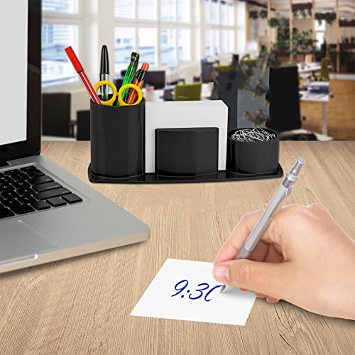 Acrimet Millennium Desktop Organizer Holder For Pen, Pencil, Clip, Paper And Desk Accessories (Plastic) (Paper Included) (Black Color) #TOP3