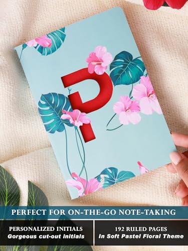 Image of DOODLE Monogram P Diary Gift Set with Tote Bag and Pouch | B6 Soft Bound Ruled Notebook | Stationery Gift Set for Women