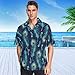 visesunny Peacock Feather Men's Hawaiian Shirts for Spring Break Summer Floral Holiday Party Aloha Shirt for Guys