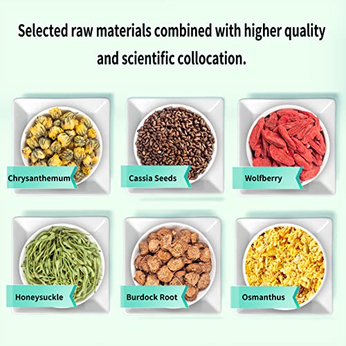 Chrysanthemum Cassia Seed Tea Bags, Chinese Eye Liver Tea, Burdock Root Wolf-Berry Honeysuckle Osmanthus Mixed Herbal Floral Tea Bags #TOP1