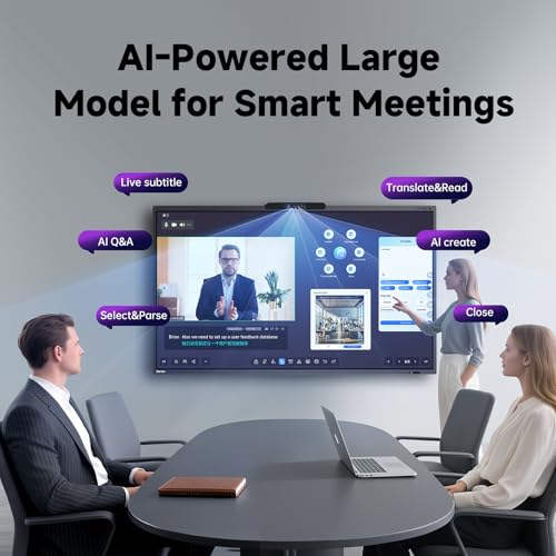 Image of HORION 65 inch Interactive Smart Board with Wall Mount, 4K UHD Touchscreen, Android 14 Google EDLA (16+256GB, AI Meeting Assistant, Digital Whiteboard)