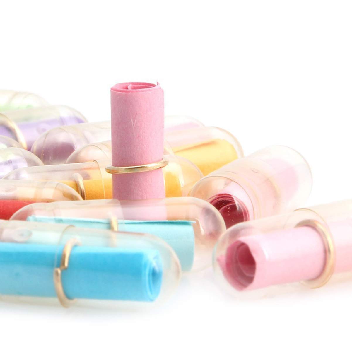 EXCEART 50 pcs Message Bottles Clear Pill Shaped Plastic Message Bottles Lovely Capsule Message Mini Friendship Letter Message Wishing Bottle - Image 3
