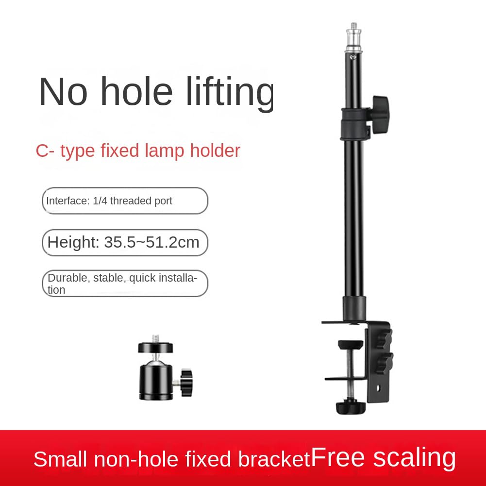 C TríPode Abrazadera Montaje en Escritorio Soporte de Luz con RóTula de Bola de 1/4 Pulg. Accesorio de Mesa Soporte de Mesa Ajustable para CáMara